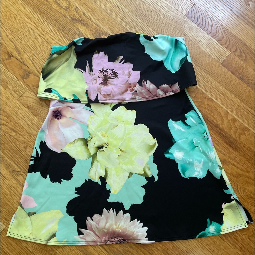 NWT ASOS strapless floral dress